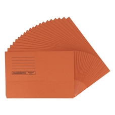 Classmates Document Wallet Foolscap - Orange - Pack of 50